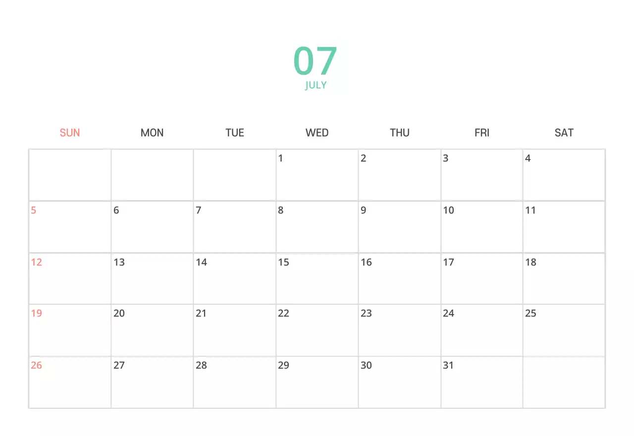 귀여운 일러스트 초록색 가족테마 탁상달력