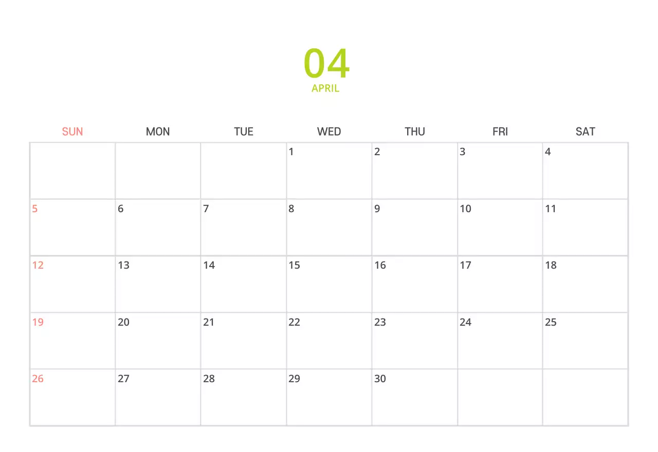 귀여운 일러스트 초록색 가족테마 탁상달력