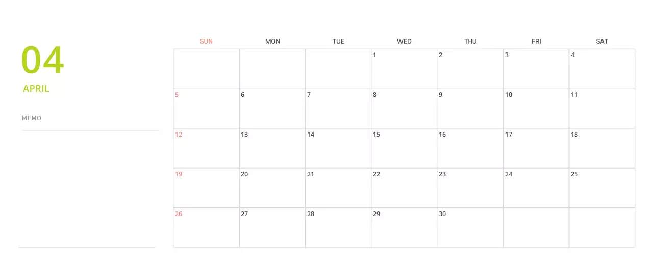 귀여운 일러스트 초록색 가족테마 탁상달력