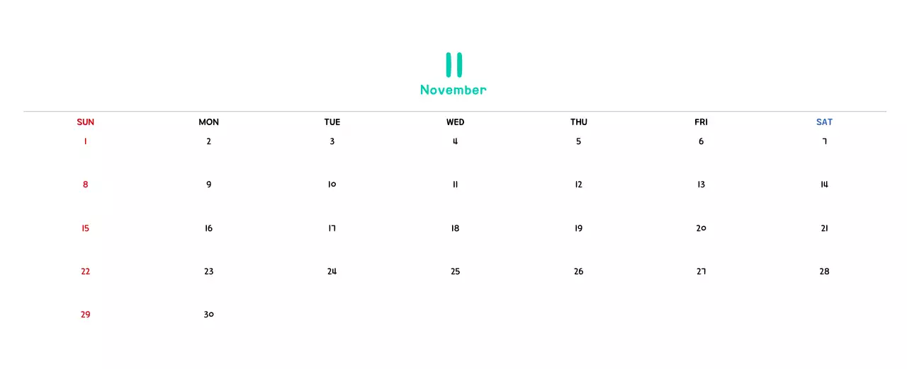 귀여운 일러스트의 신년 달력
