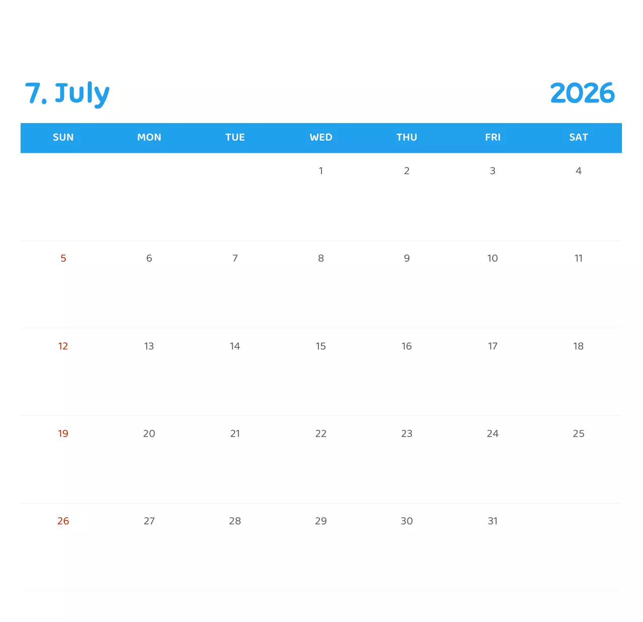 다양한 컬러의 감성적인 일러스트가 들어간 달력