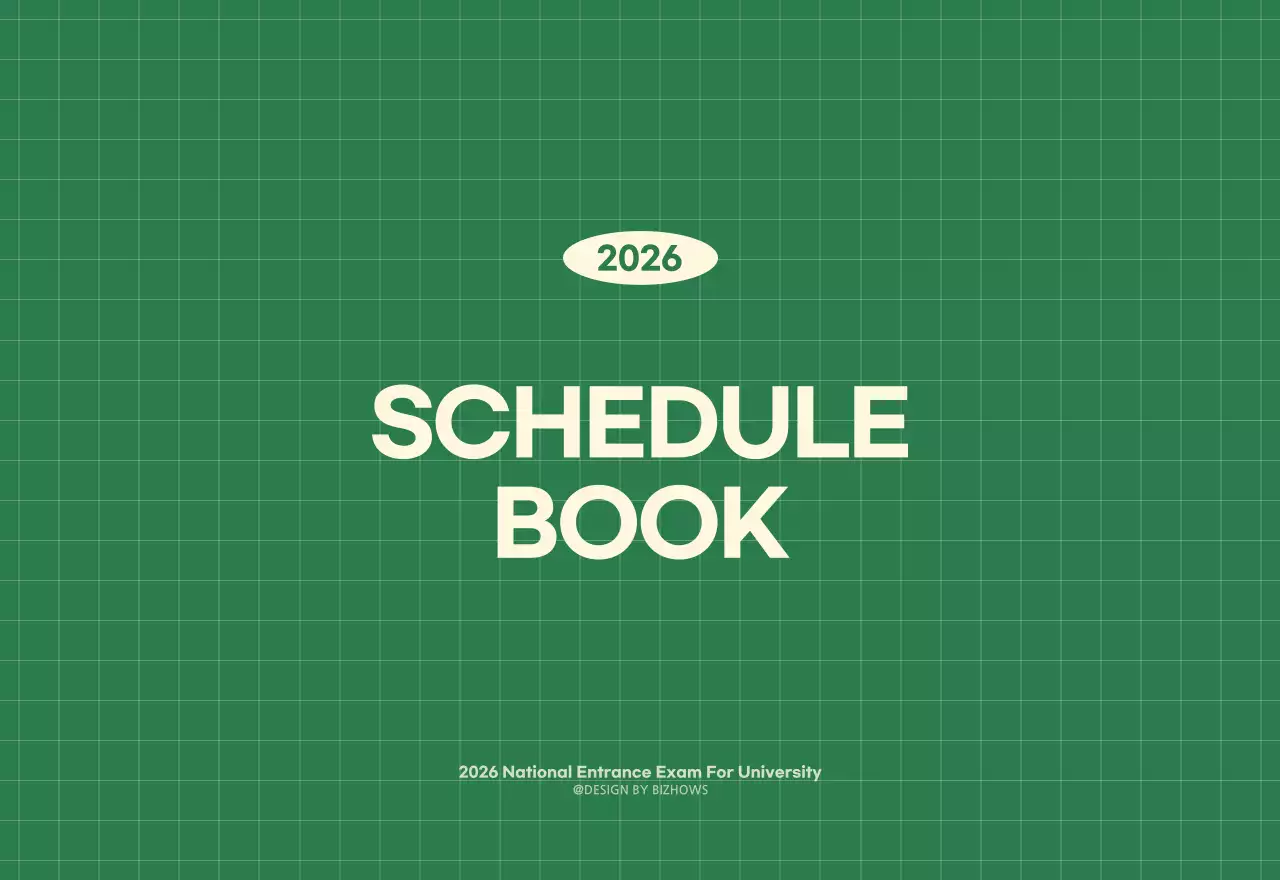 초록색과 연노랑색의 수능 디데이 메모장 컨셉 벽걸이 달력