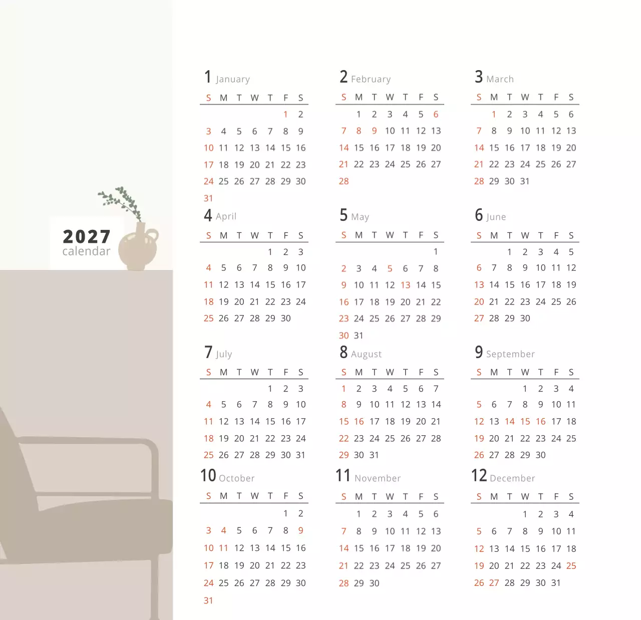 심플한 화이트톤 인테리어사진 탁상달력