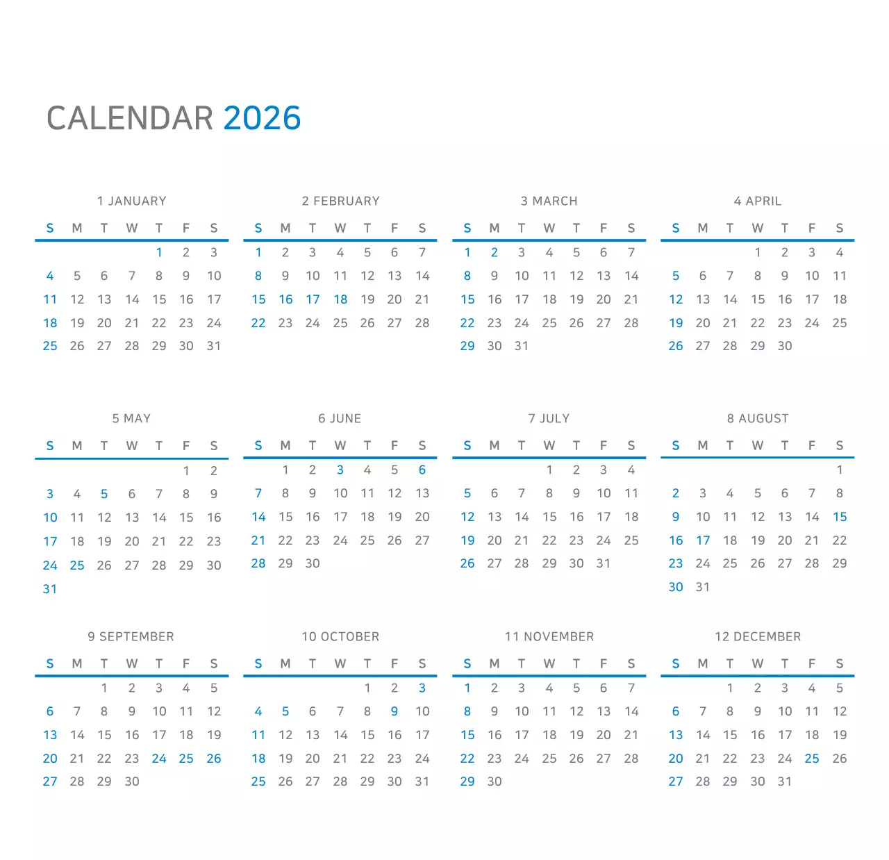 화이트톤 깔끔한 기업용 탁상달력