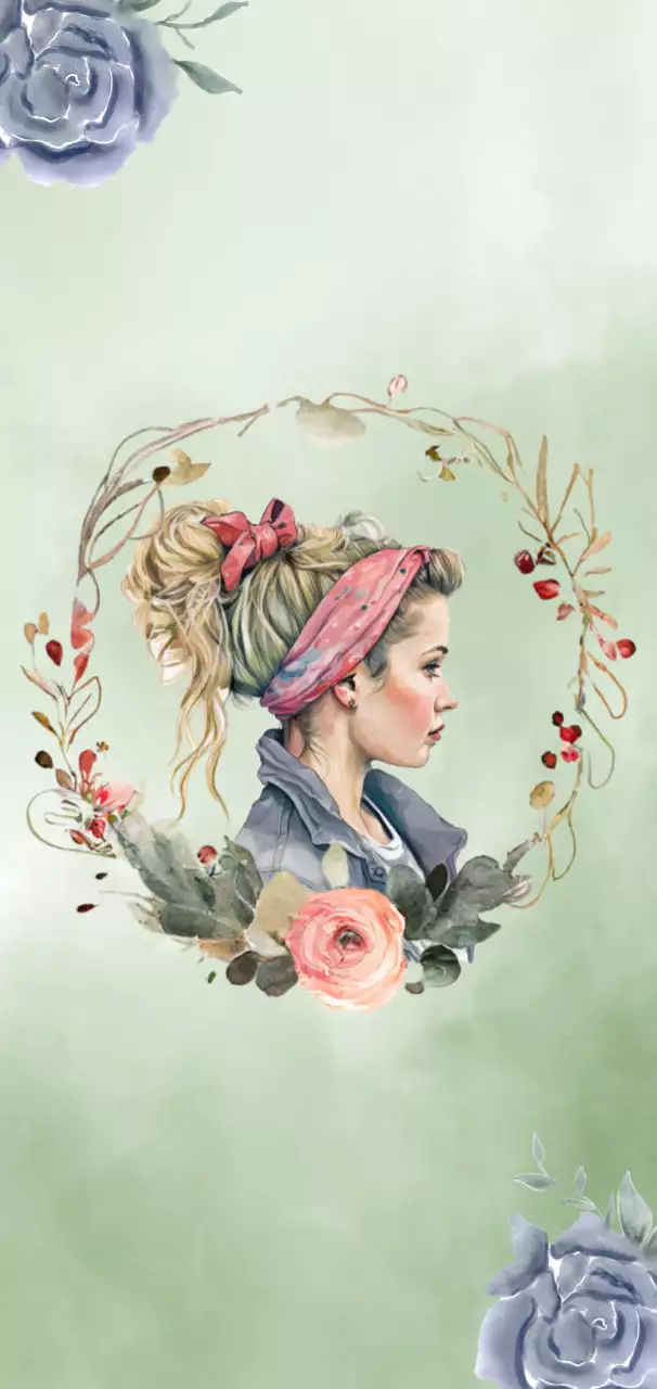 민트 빈티지 초상화 포토프레임