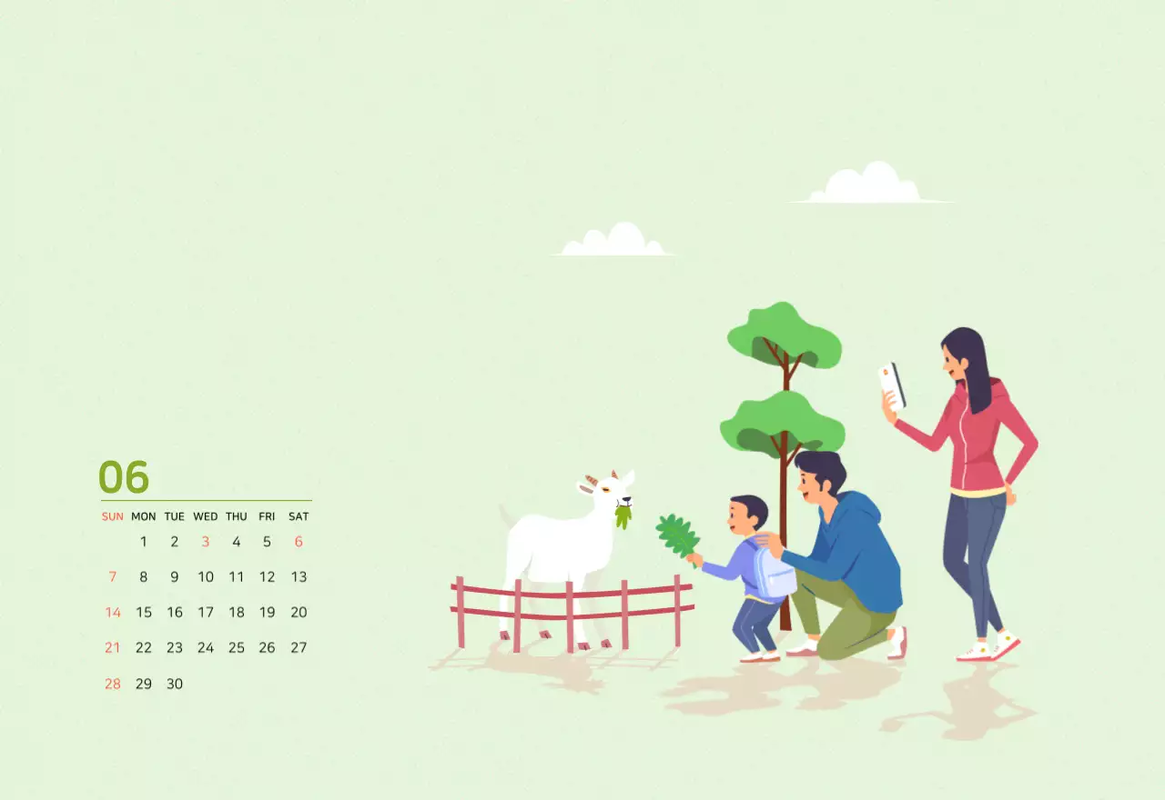 다양한 컬러의 가족 일러스트 컨셉 