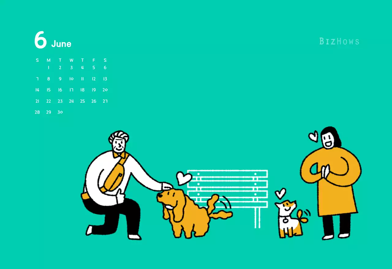 귀여운 일러스트의 신년 달력