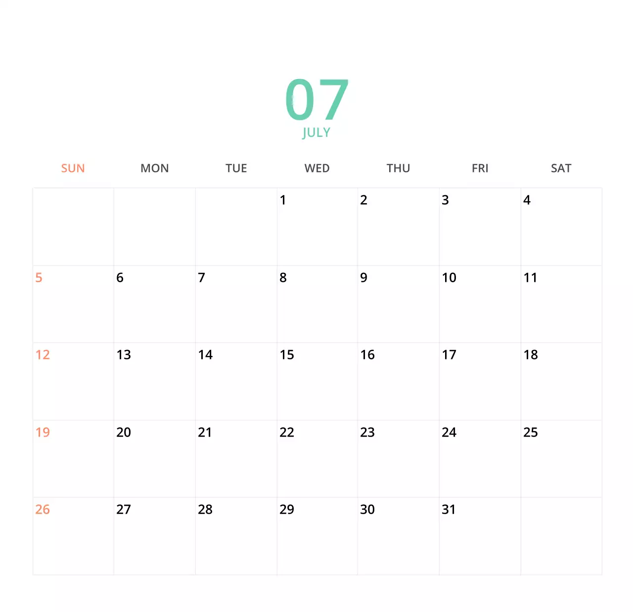 귀여운 일러스트 초록색 가족테마 탁상달력