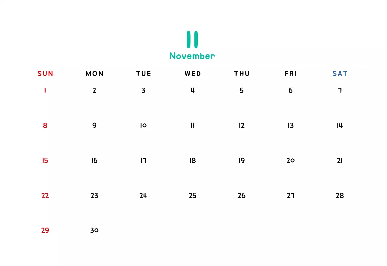 귀여운 일러스트의 신년 달력