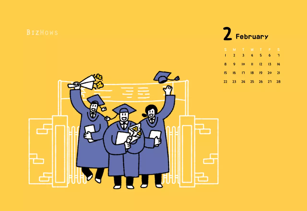 귀여운 일러스트의 신년 달력