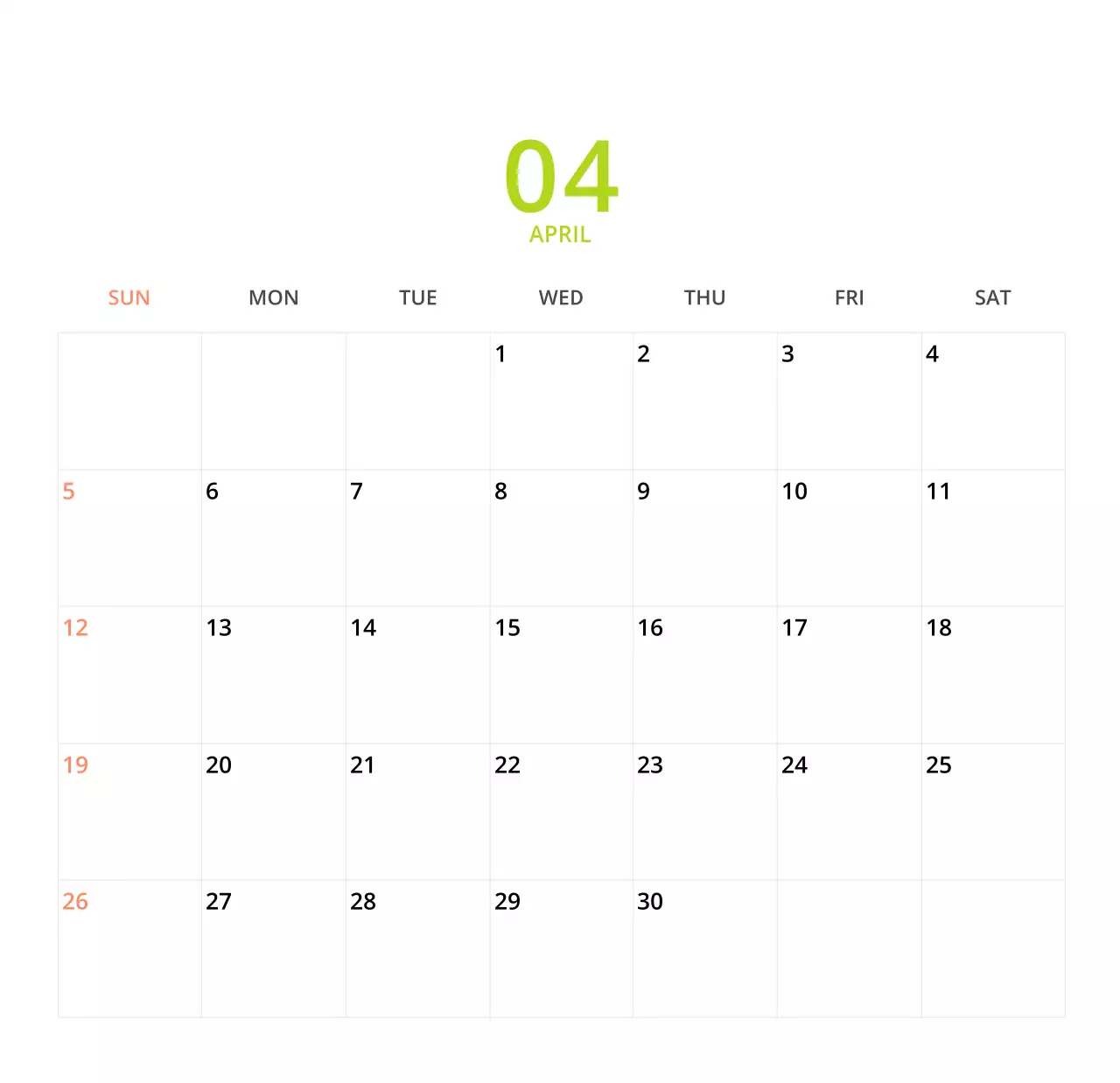 귀여운 일러스트 초록색 가족테마 탁상달력