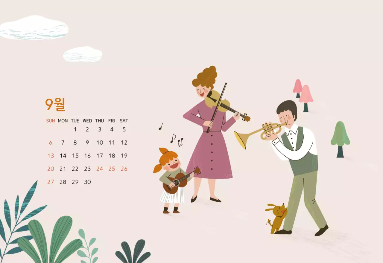 파스텔톤의 따뜻한 가족 컨셉 