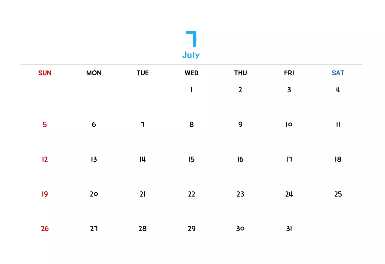 귀여운 일러스트의 신년 달력