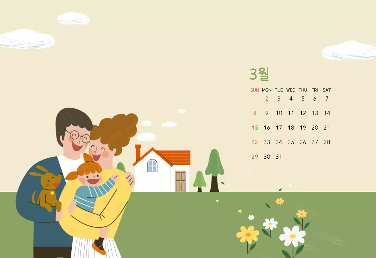 파스텔톤의 따뜻한 가족 컨셉 