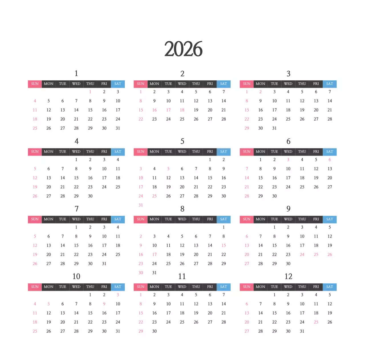 심플한 성경말씀 교회용 탁상달력