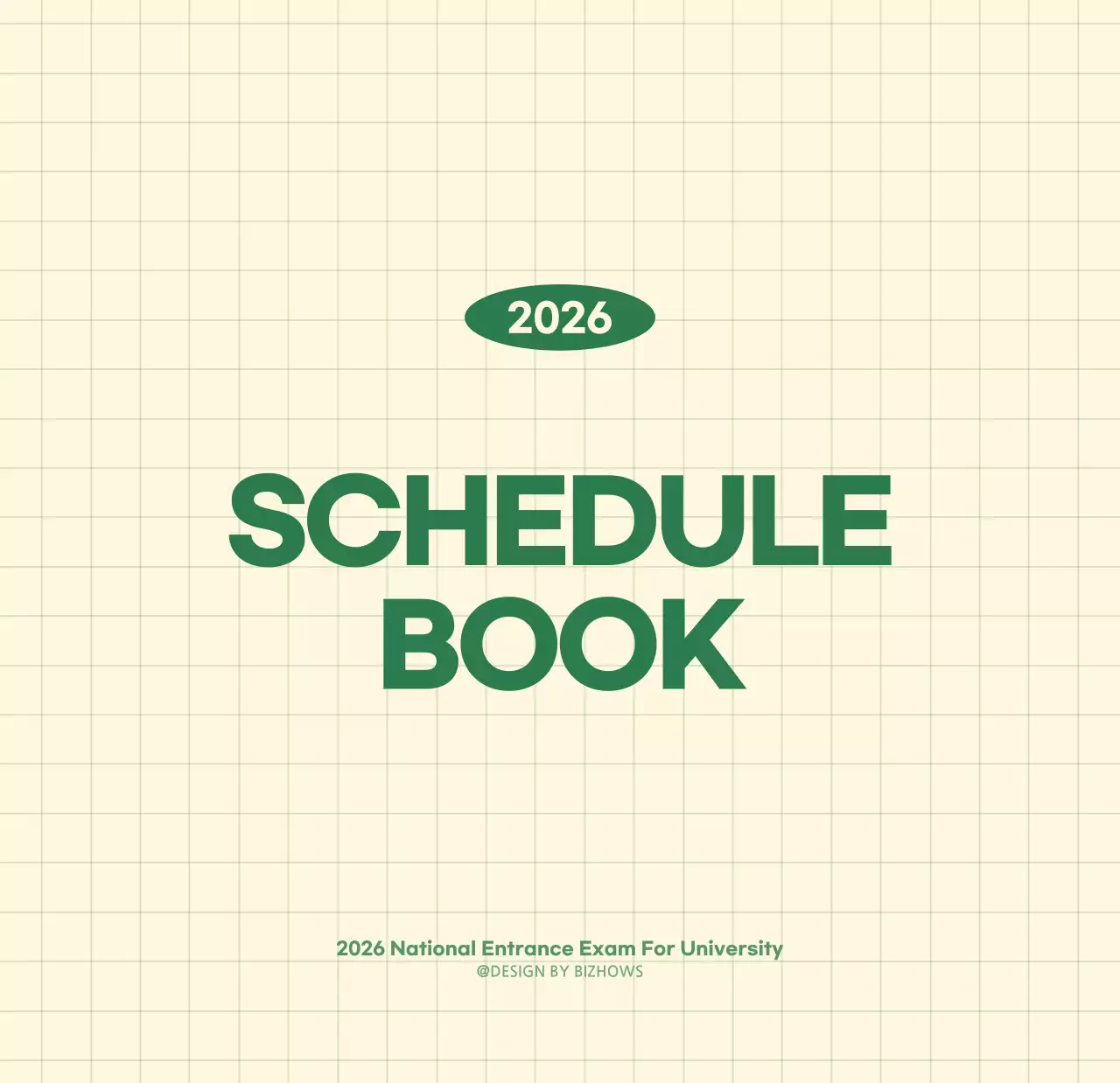 초록색과 연노랑색의 수능 디데이 메모장 컨셉 벽걸이 달력