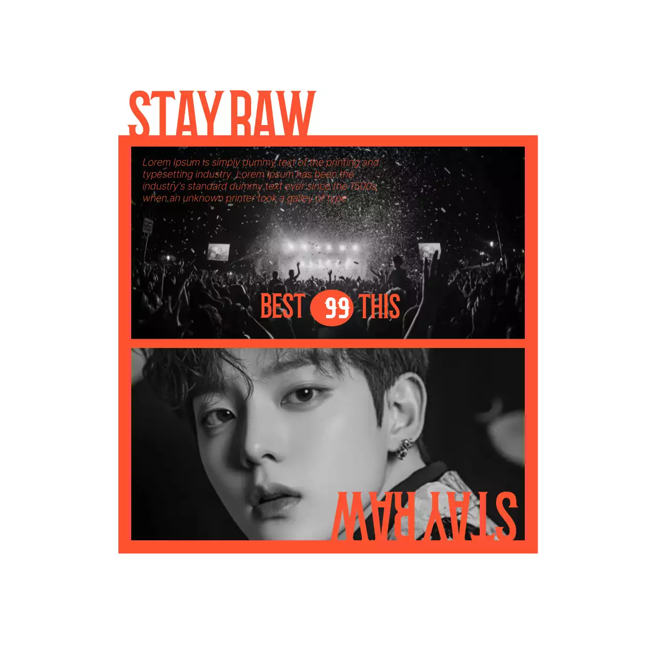 주황 모던 음악 아이돌