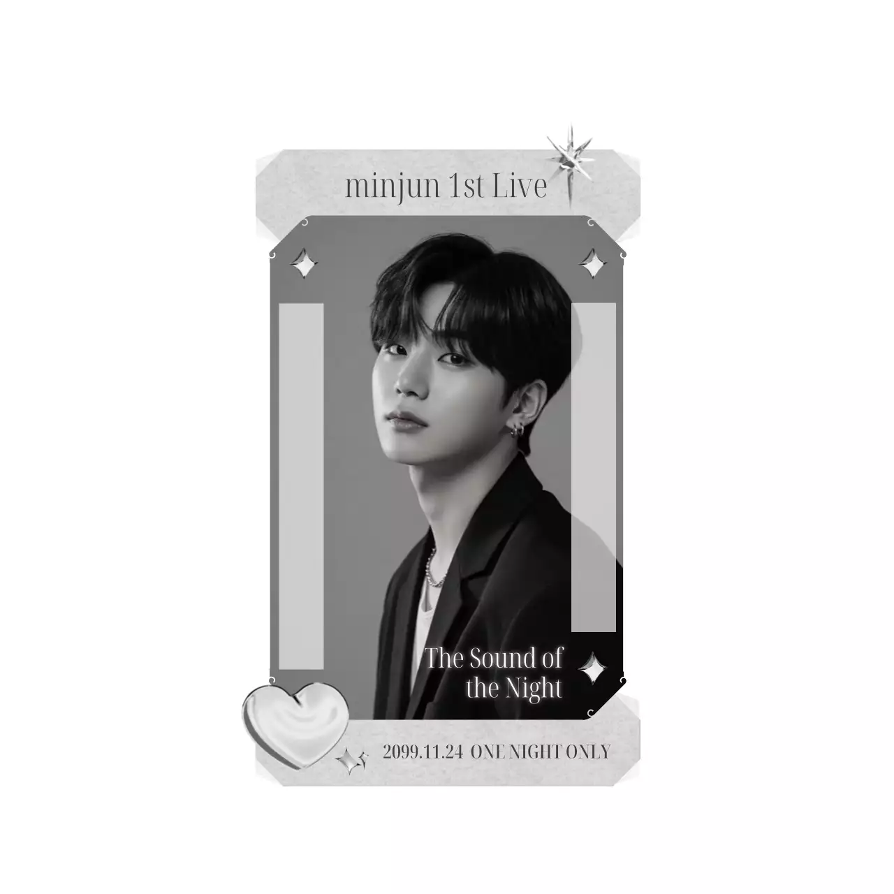 흑백 심플 콘서트 아이돌 굿즈