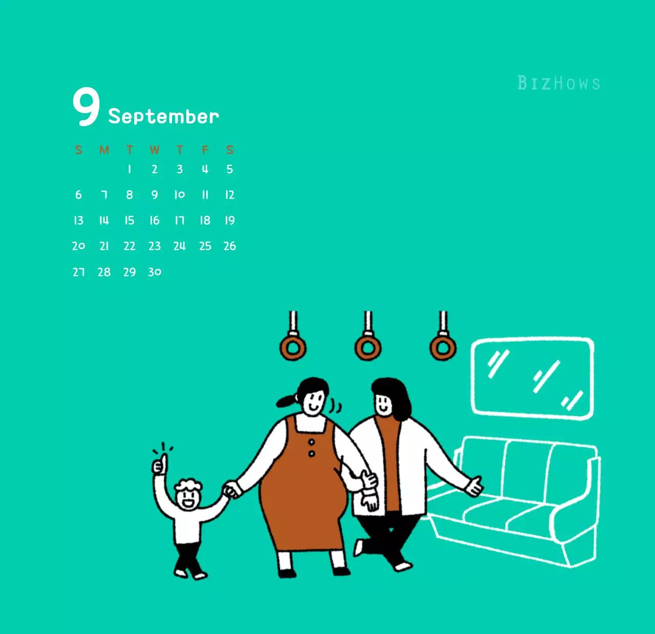 귀여운 일러스트의 신년 달력