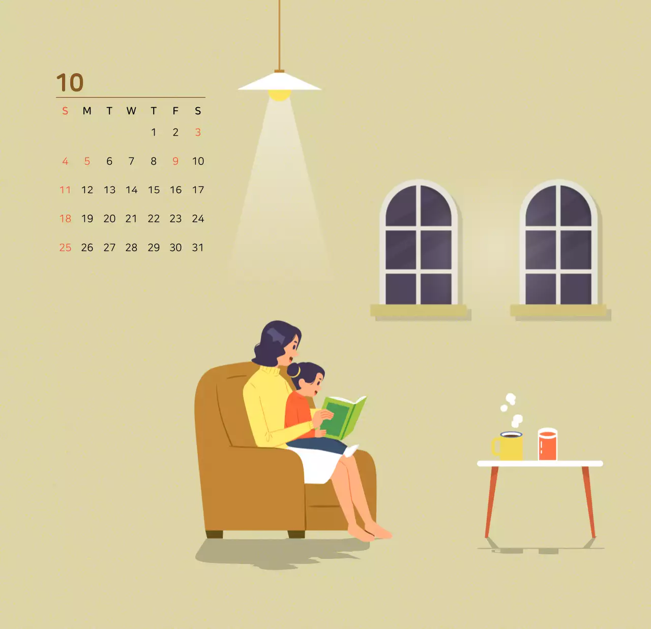 다양한 컬러의 가족 일러스트 컨셉