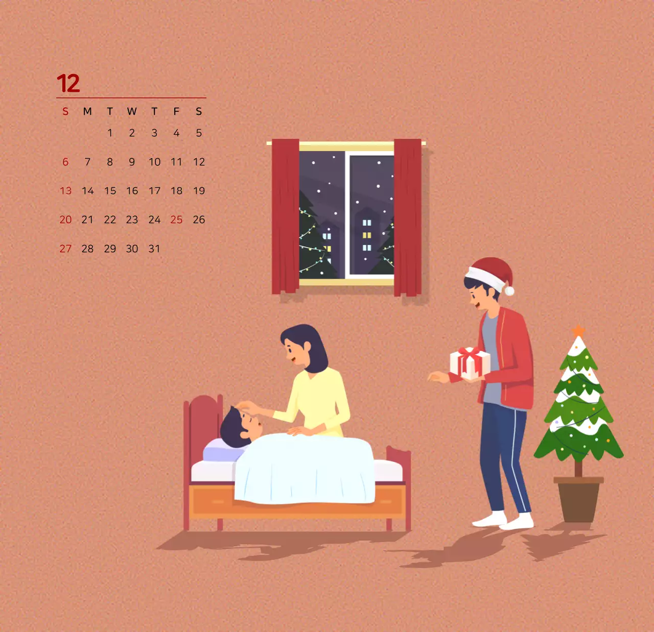 다양한 컬러의 가족 일러스트 컨셉