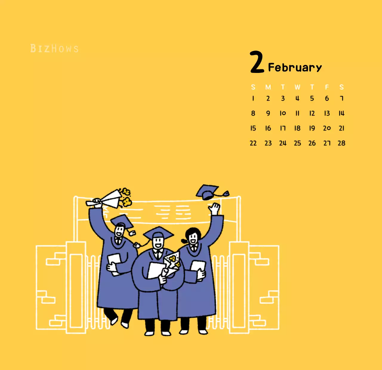 귀여운 일러스트의 신년 달력