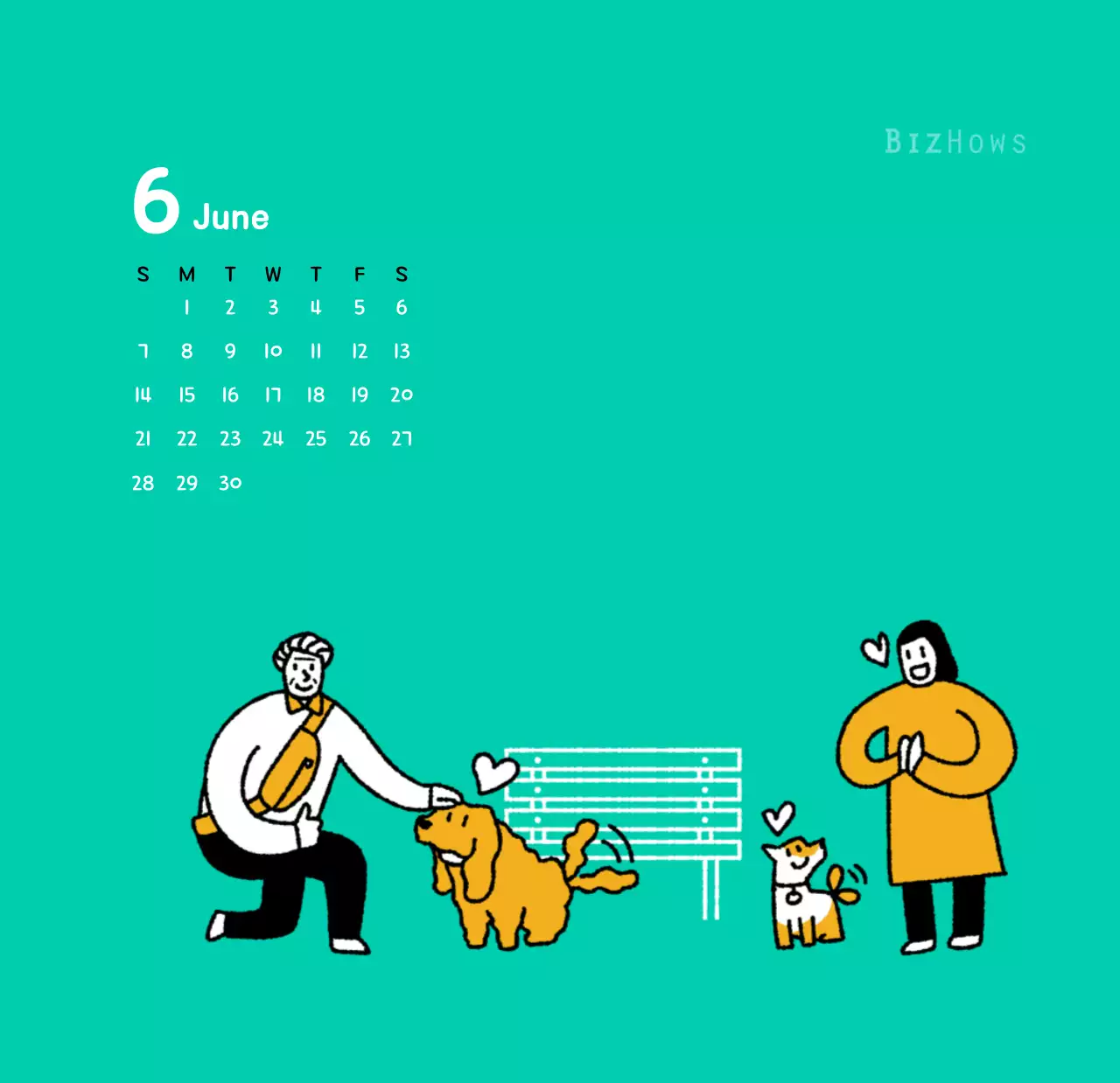 귀여운 일러스트의 신년 달력