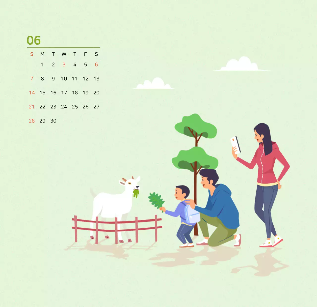 다양한 컬러의 가족 일러스트 컨셉