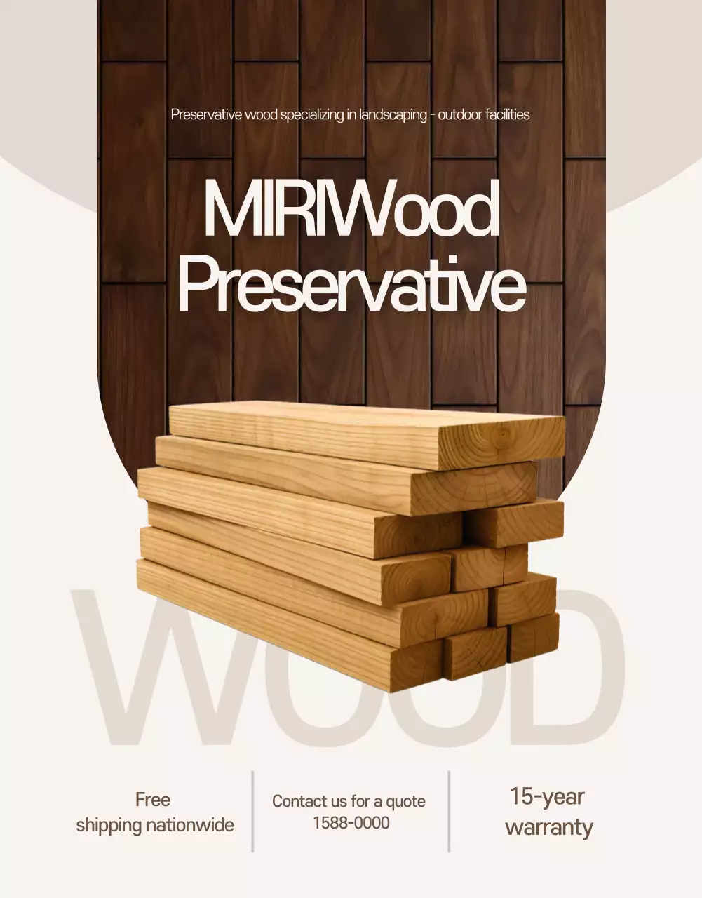 Quảng cáo gỗ đơn giản màu be