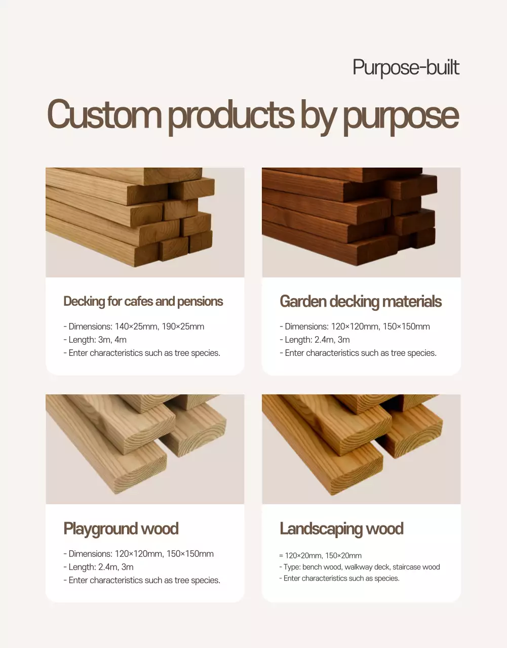 Anúncio de madeira simples bege