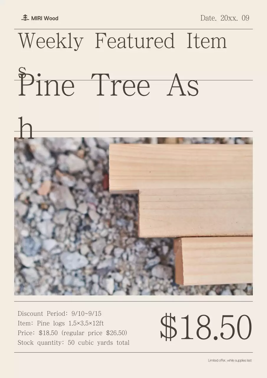 Giảm giá gỗ đơn giản màu be