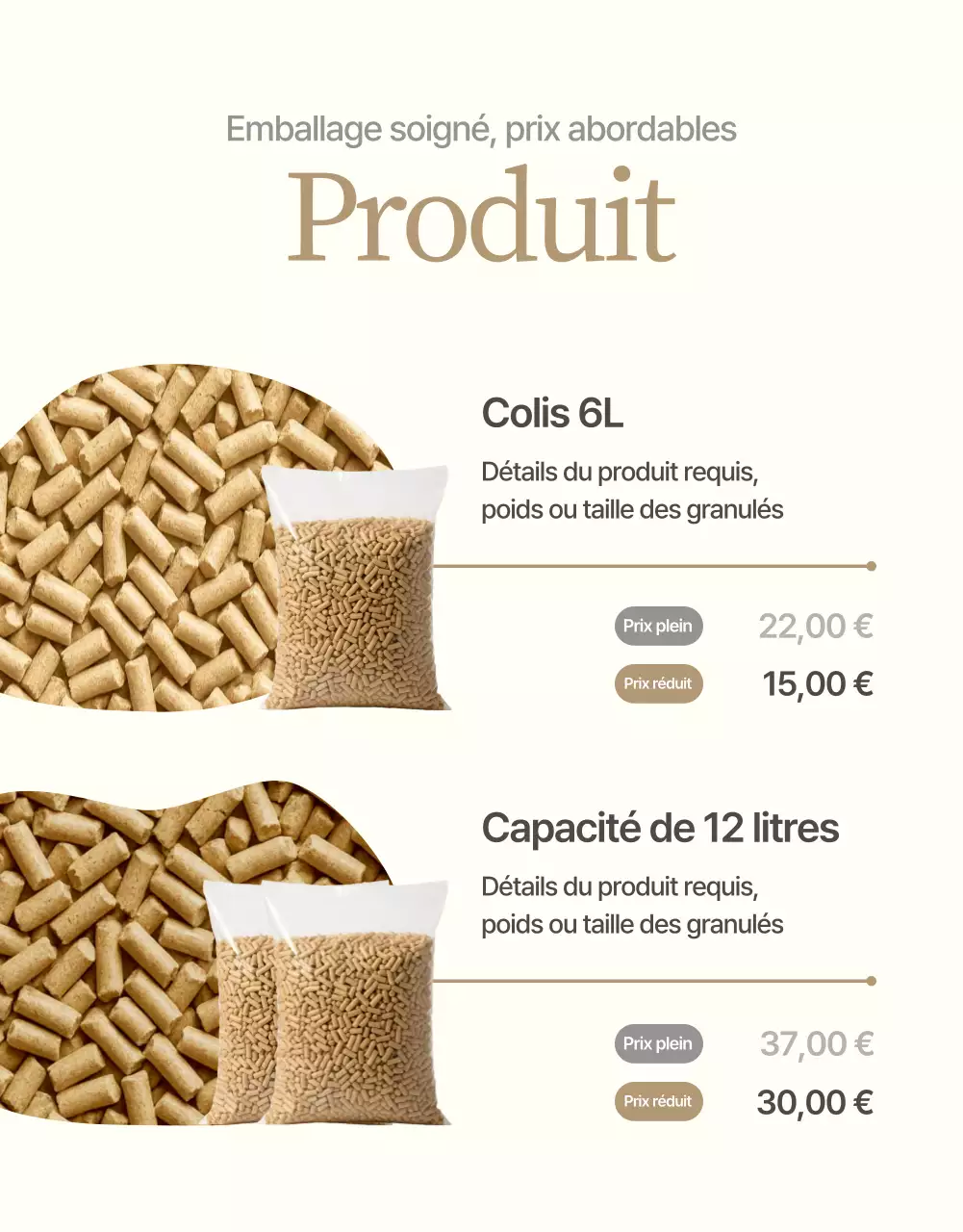 Promotion de produits pour animaux de compagnie beiges et simples