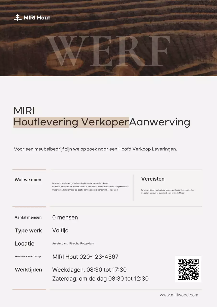 Wervingsbericht voor Brown Clean Sales