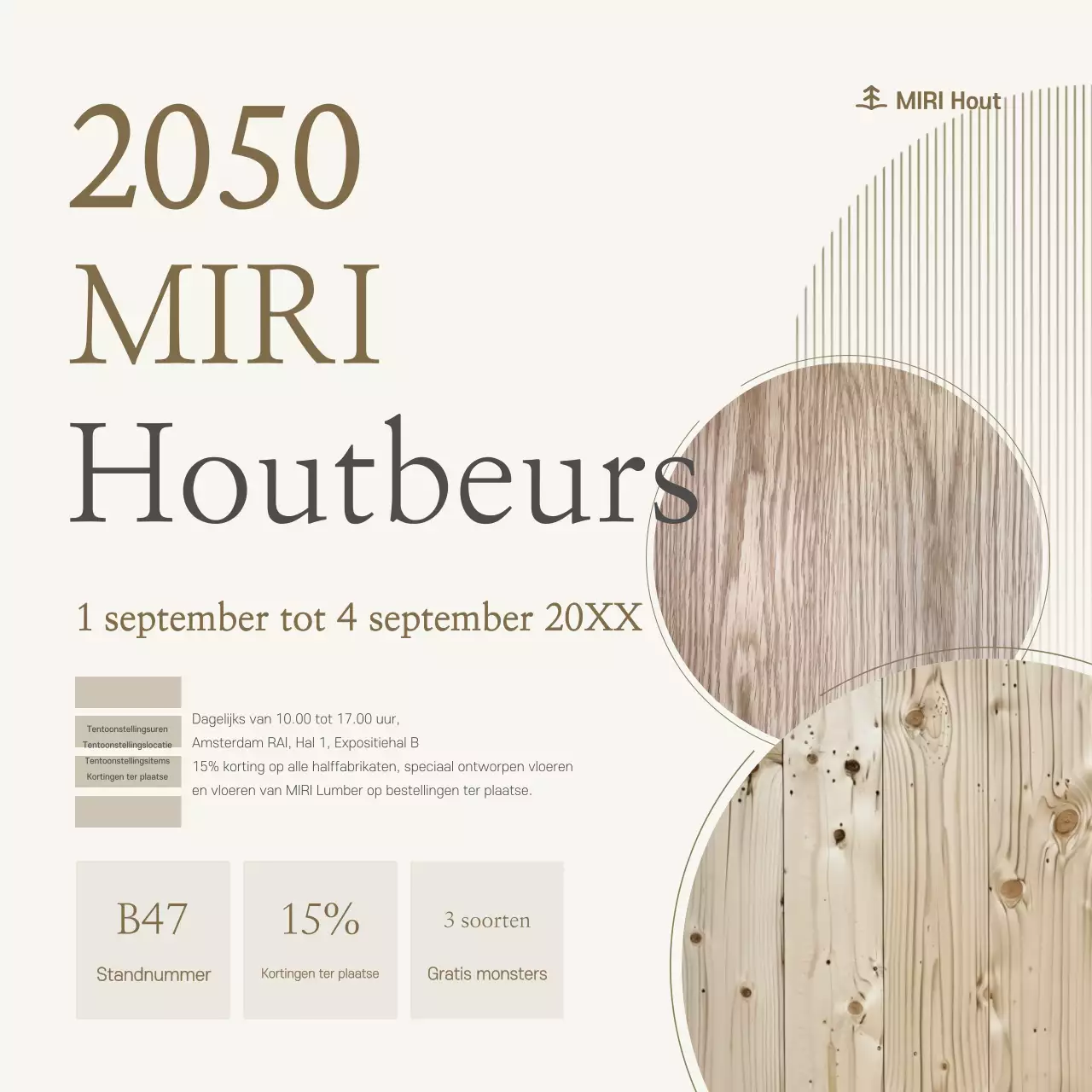 Beige Simple Tentoonstellingsgids