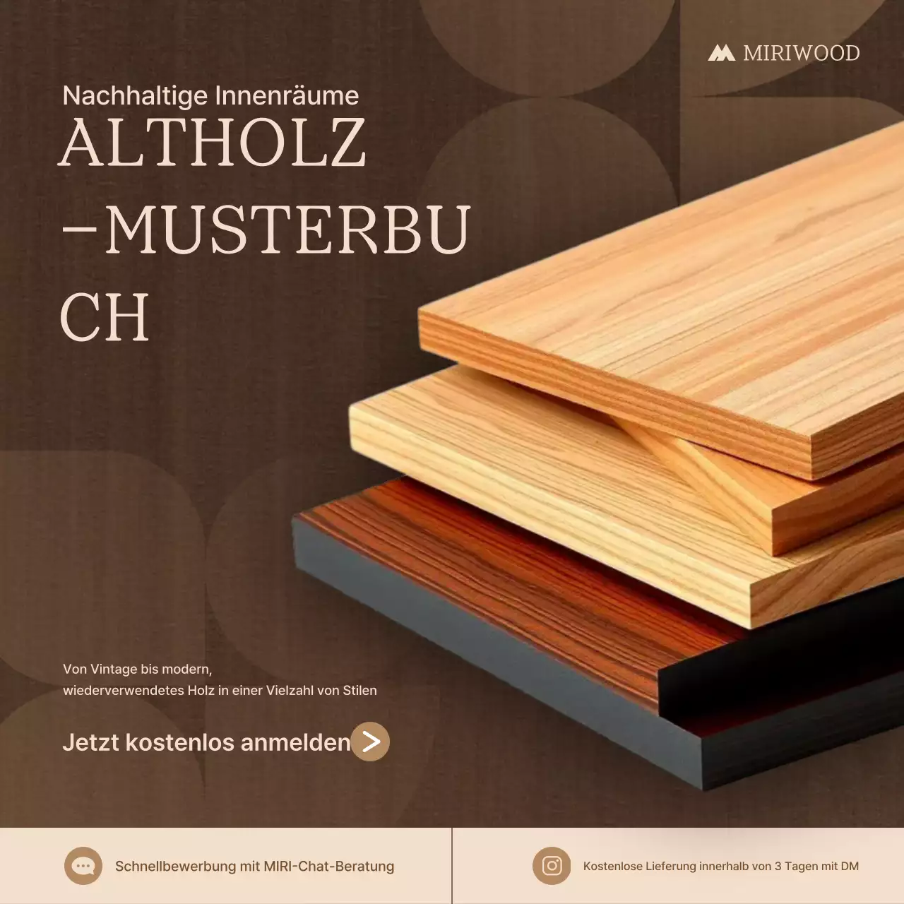 Braune moderne Innenwerbung