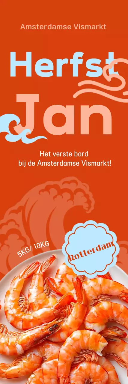 Oranje Retro Zeevruchten Advertentie