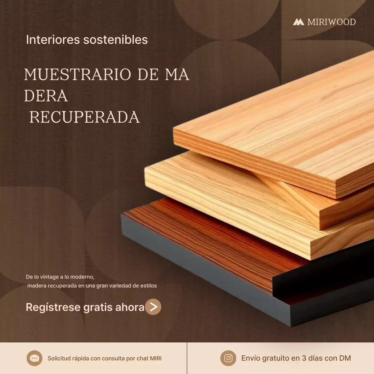 Anuncio de interior moderno en color marrón