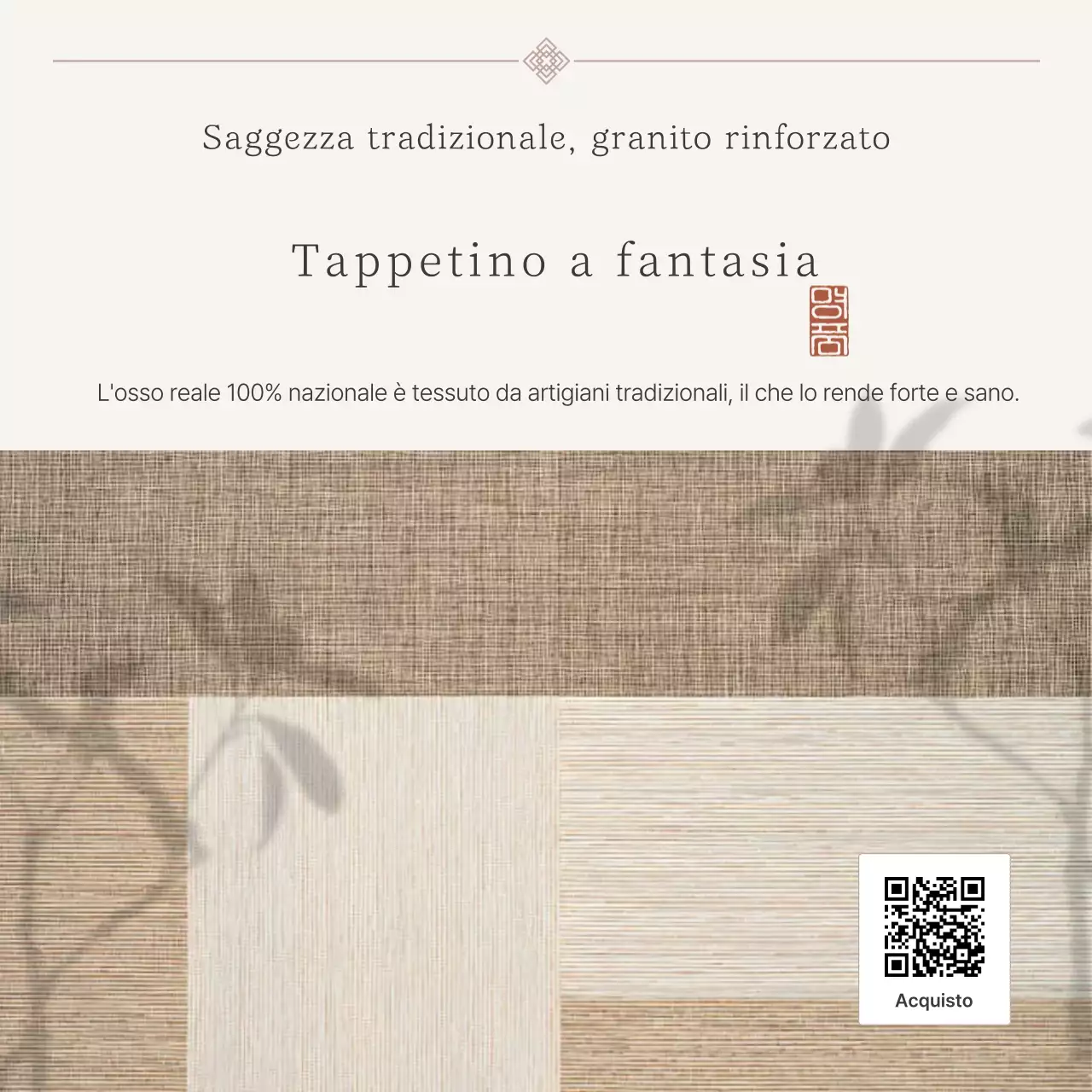 Pubblicità di prodotti artigianali tradizionali beige