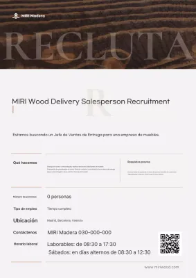 Aviso de contratación de ventas de Brown Clean