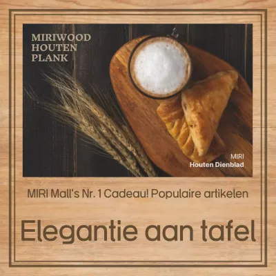 Bruine vintage keukenartikelen advertentie