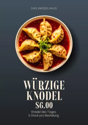 Beiges modernes Knödelmenü Poster