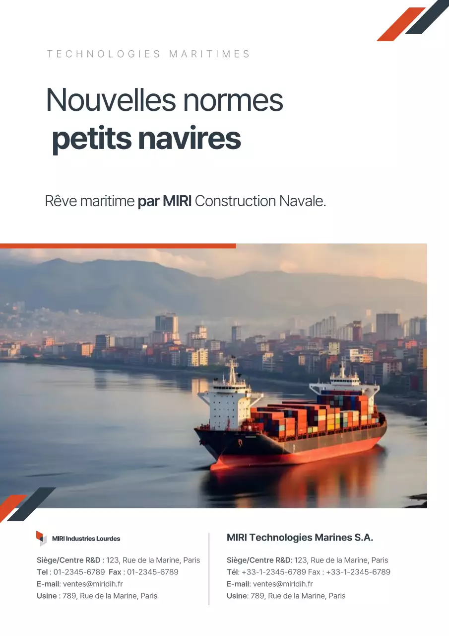 Promotion d'une entreprise de chantier naval moderne et blanche
