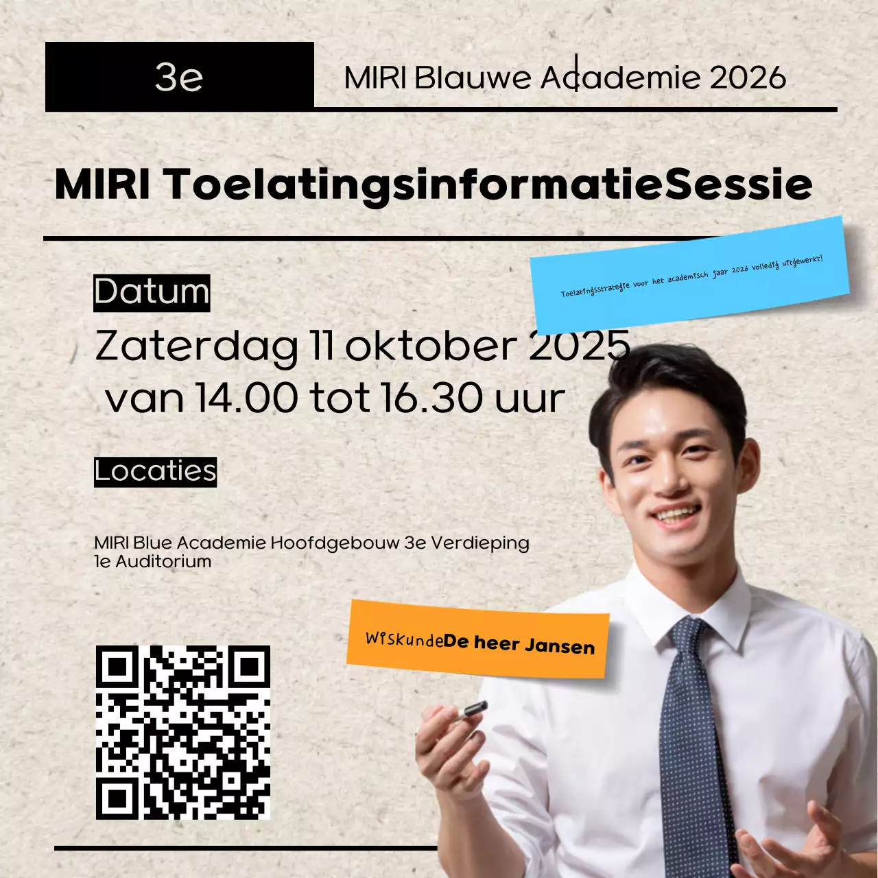 Beige Simple Toelatingsinformatiesessie