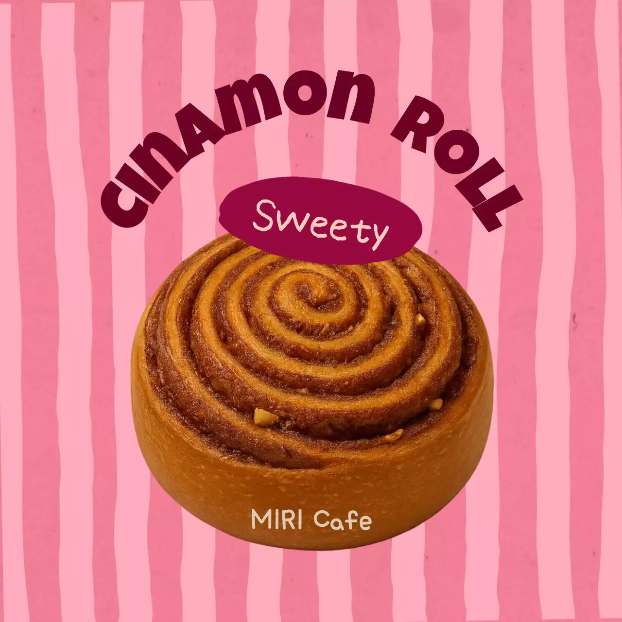 Iklan Toko Roti Retro Merah Muda