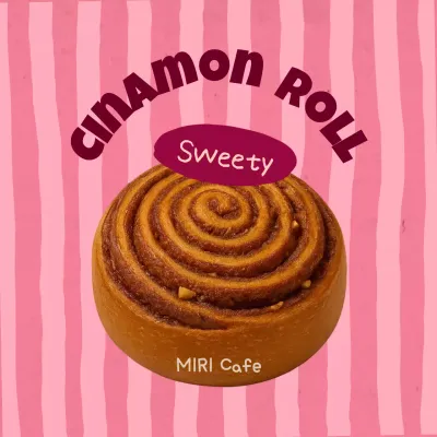 Iklan Toko Roti Retro Merah Muda