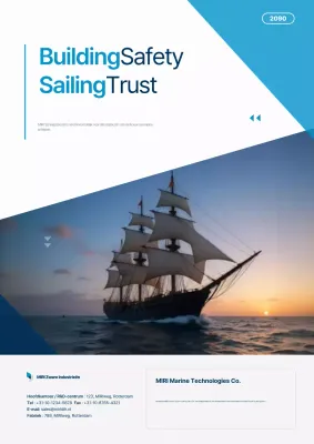 Een moderne wit-blauwe scheepswerfpromotie