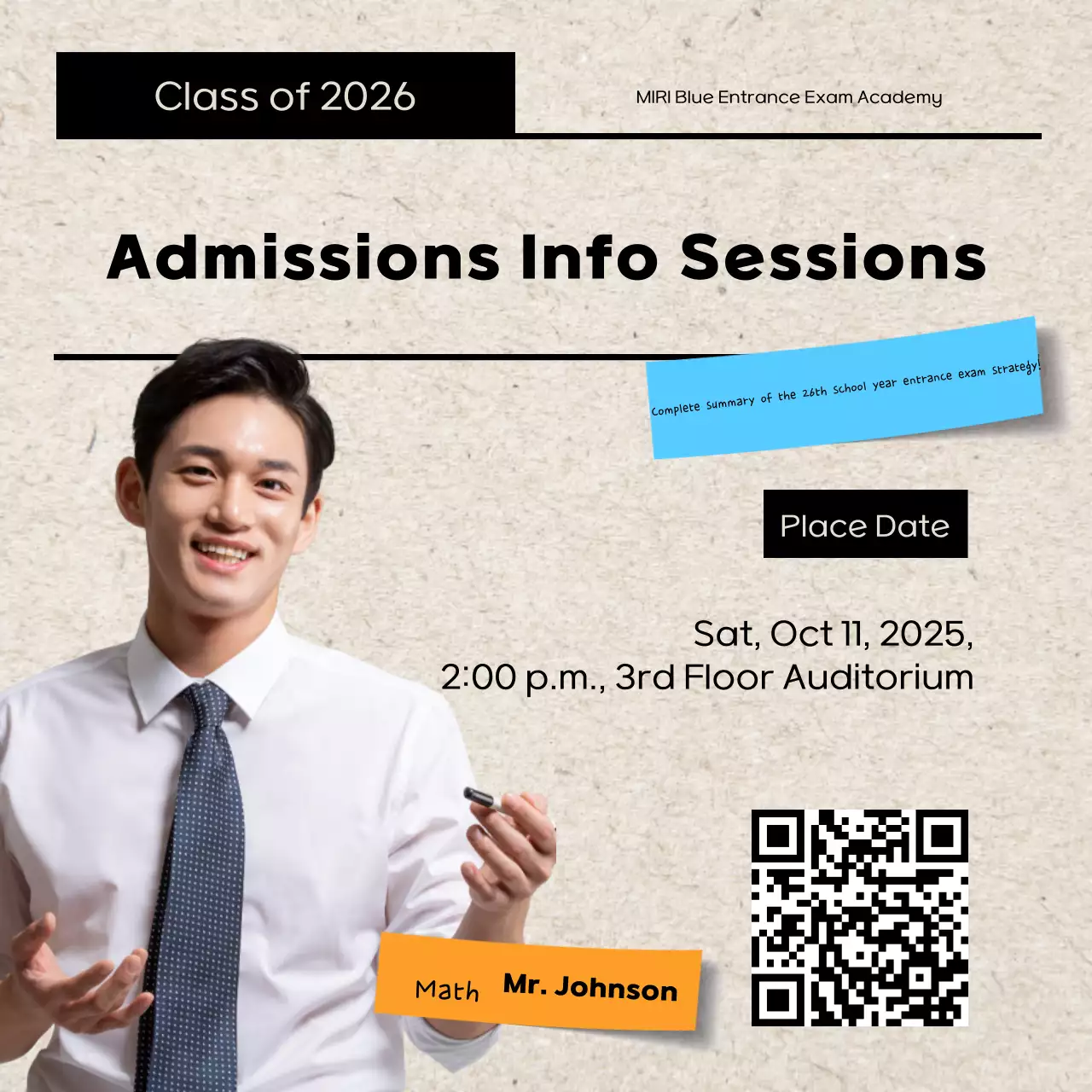 Sesi Informasi Penerimaan Sederhana Beige