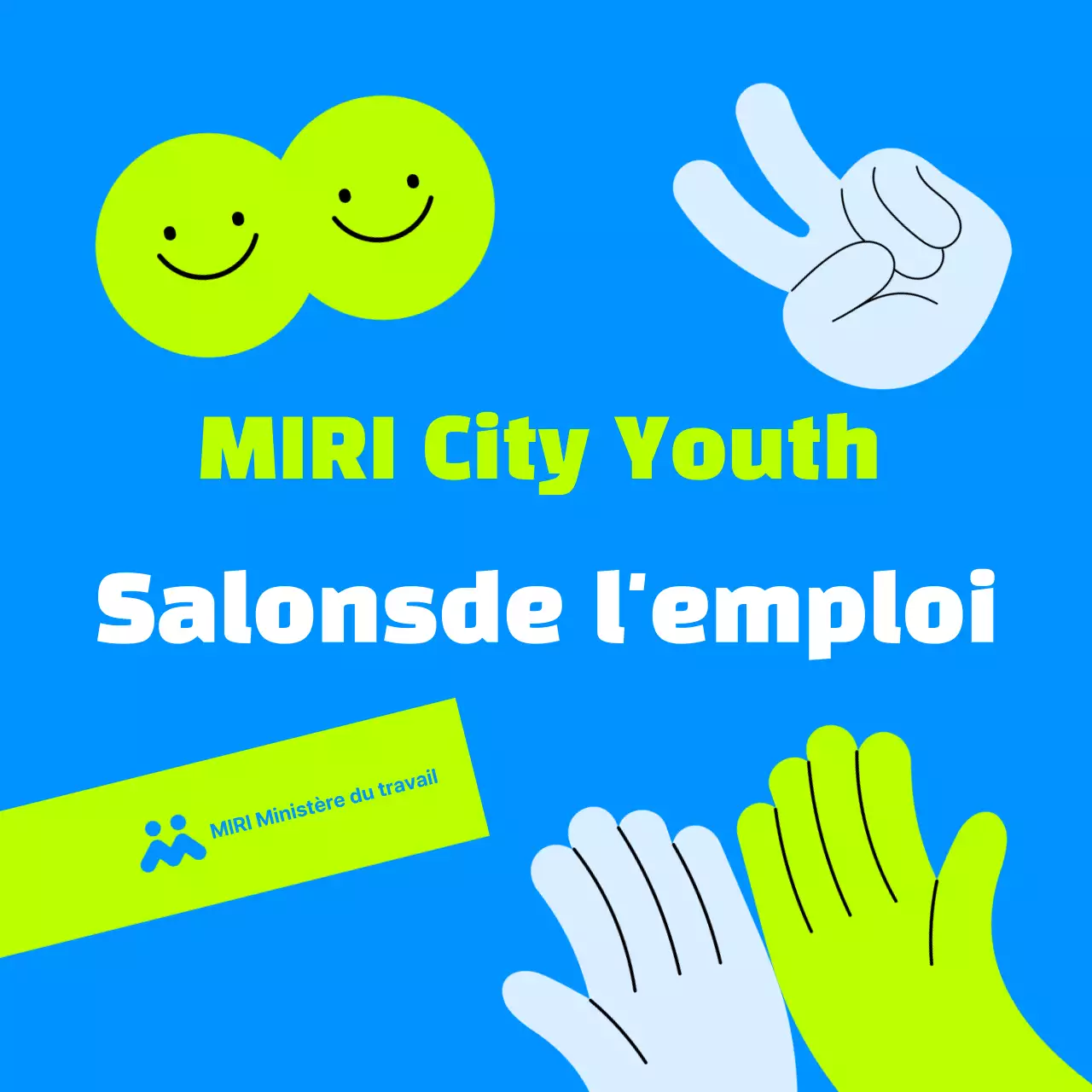 Promotion du salon de l'emploi Blue Simple