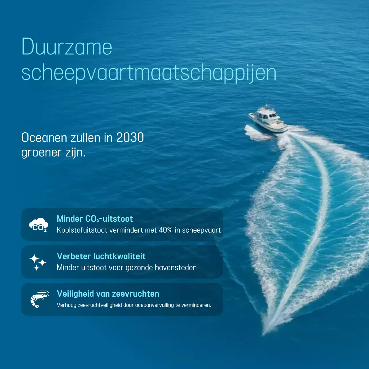 Blauwe moderne scheepvaartadvertentie