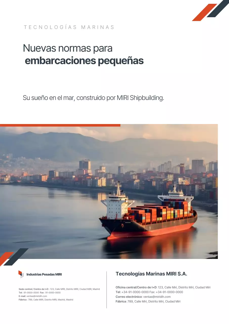 Promoción de empresa de astilleros modernos blancos